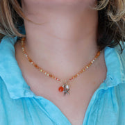 Sand and Sun - Yellow Jade and Carnelian Necklace life style image | Breathe Autumn Rain Artisan Jewelry