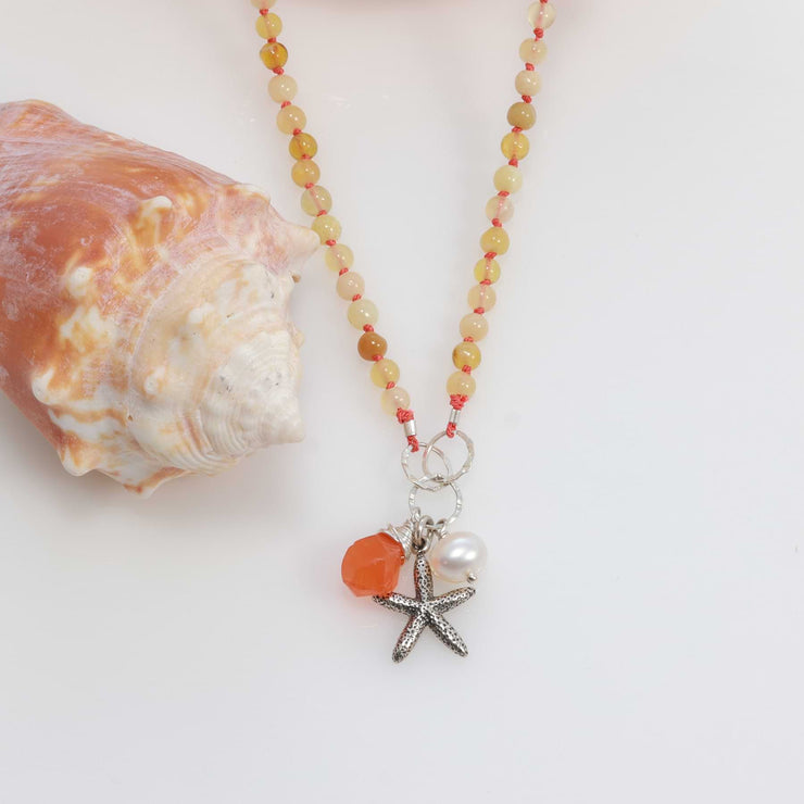 Sand and Sun - Yellow Jade and Carnelian Necklace main image | Breathe Autumn Rain Artisan Jewelry