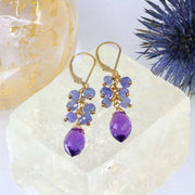 Sandrine - Tanzanite and Amethyst Earrings main image | Breathe Autumn Rain Artisan Jewelry