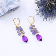 Sandrine - Tanzanite and Amethyst Earrings alt image | Breathe Autumn Rain Artisan Jewelry