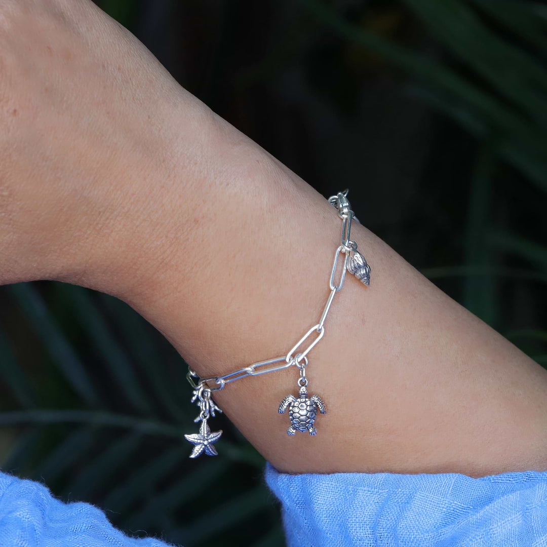 Seashore - Sterling Silver Nautical Charm Bracelet life style image | Breathe Autumn Rain Artisan Jewelry