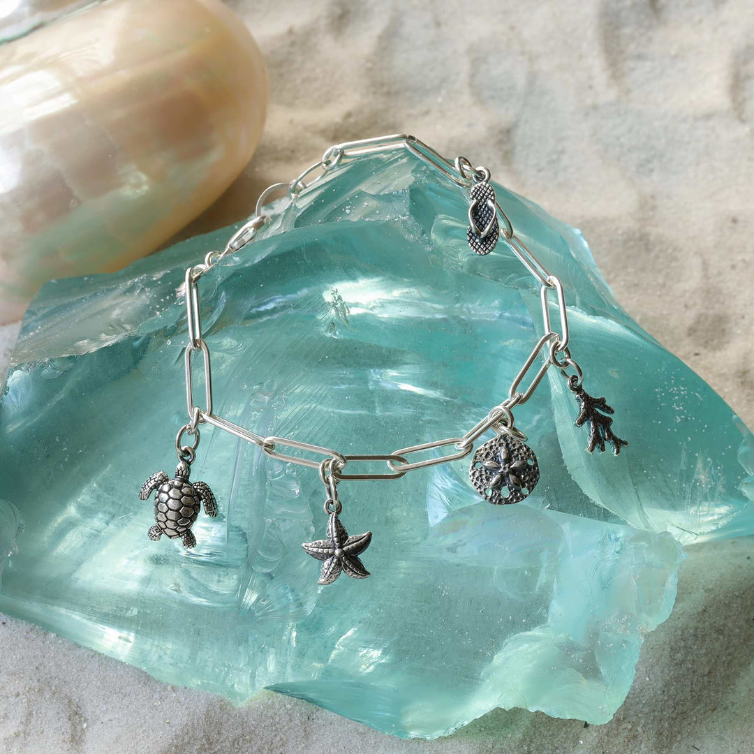 Seashore - Sterling Silver Nautical Charm Bracelet alt image | Breathe Autumn Rain Artisan Jewelry