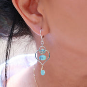 Sebastopol - Multi Gemstone Silver Drop Earrings life style image | Breathe Autumn Rain Artisan Jewelry