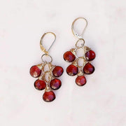 Seville - Garnet Cluster Earrings alt image | Breathe Autumn Rain Artisan Jewelry