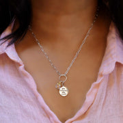 She Believed - Sterling Silver Box Chain Layering Necklace front life style image | Breathe Autumn Rain Artisan Jewelry