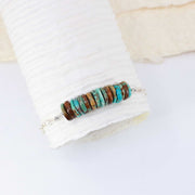Shiprock - New Mexico Turquoise Silver Stacking Bracelet alt image | Breathe Autumn Rain Artisan Jewelry