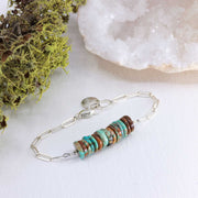 Shiprock - New Mexico Turquoise Silver Stacking Bracelet alt image | Breathe Autumn Rain Artisan Jewelry
