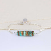 Shiprock - New Mexico Turquoise Silver Stacking Bracelet alt image | Breathe Autumn Rain Artisan Jewelry