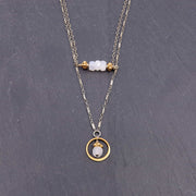 Simple Romance - Moonstone Double Strand Necklace detail image | Breathe Autumn Rain Artisan Jewelry