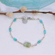 Skye and Earth - Multi Gemstone Silver Bracelet alt image | Breathe Autumn Rain Artisan Jewelry
