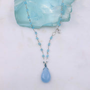 Skye's the Limit - Aquamarine Silver Necklace alt image | Breathe Autumn Rain Artisan Jewelry