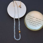 Skylar - Rainbow Moonstone and Kyanite Necklace main image | Breathe Autumn Rain Artisan Jewelry