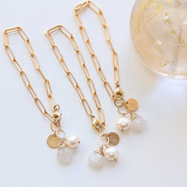 Soho - Gold Link Charm Bracelet main image | Breathe Autumn Rain Artisan Jewelry