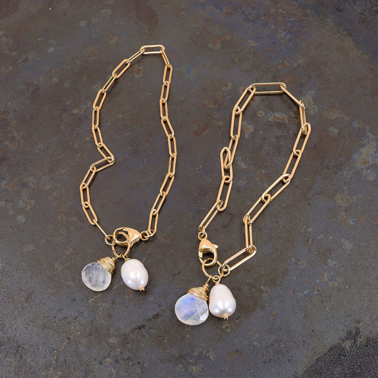 Soho - Gold Link Charm Bracelet alt image | Breathe Autumn Rain Artisan Jewelry