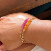 Sorbets in Summer - Gemstone Gold Stacking Bracelet life style image | Breathe Autumn Rain Artisan Jewelry