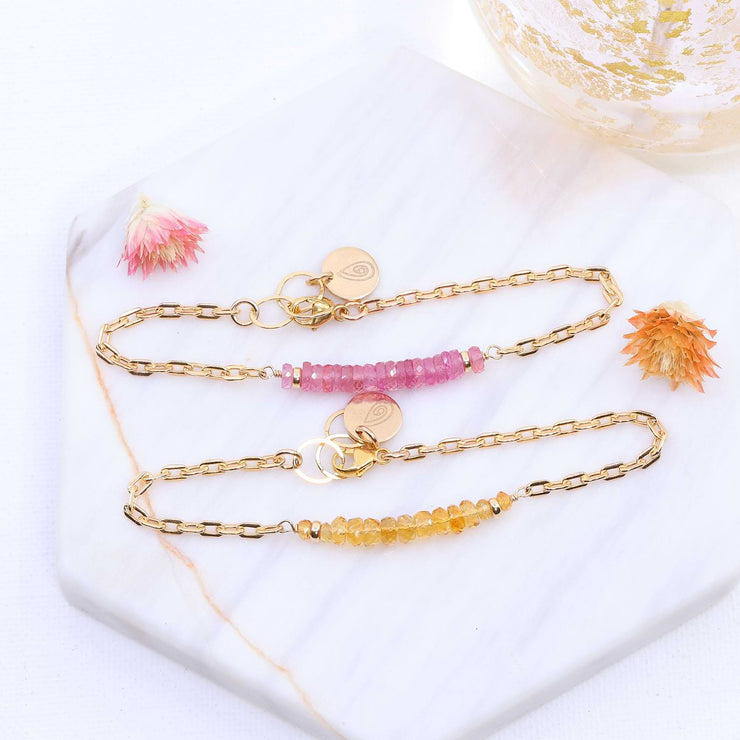 Sorbets in Summer - Gemstone Gold Stacking Bracelet main image | Breathe Autumn Rain Artisan Jewelry