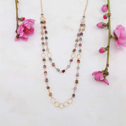 Spring Fling - Double Layered Gemstone Gold Necklace - alt image | Breathe Autumn Rain