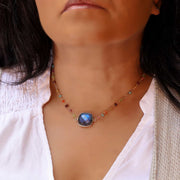 Harlequin - Labardorite Multi-Gemstone Necklace life style image | Breathe Autumn Rain Artisan Jewelry