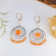 Sunburst - Citrine Silver Hoop Earrings main image | Breathe Autumn Rain Artisan Jewelry