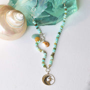 The Wedge - Peruvian Opal Surfer Charm Necklace main image | Breathe Autumn Rain Artisan Jewelry