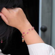 Think Pink - Pink Sapphire Gold Bracelet