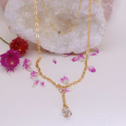 Toulouse - Layered Gold Herkimer Diamond Necklace alt image | Breathe Autumn Rain Artisan Jewelry