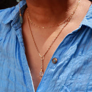Toulouse - Layered Gold Herkimer Diamond Necklace life style image | Breathe Autumn Rain Artisan Jewelry