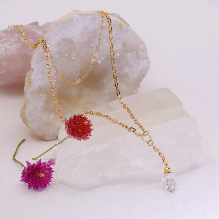 Toulouse - Layered Gold Herkimer Diamond Necklace main image | Breathe Autumn Rain Artisan Jewelry