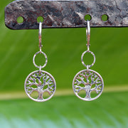 Tree of Life Sterling Silver Earrings - Small - BreatheAutumnRain
