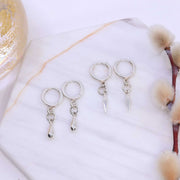 Turid and Freja - Sterling Silver Hoop Earrings main image | Breathe Autumn Rain Artisan Jewelry