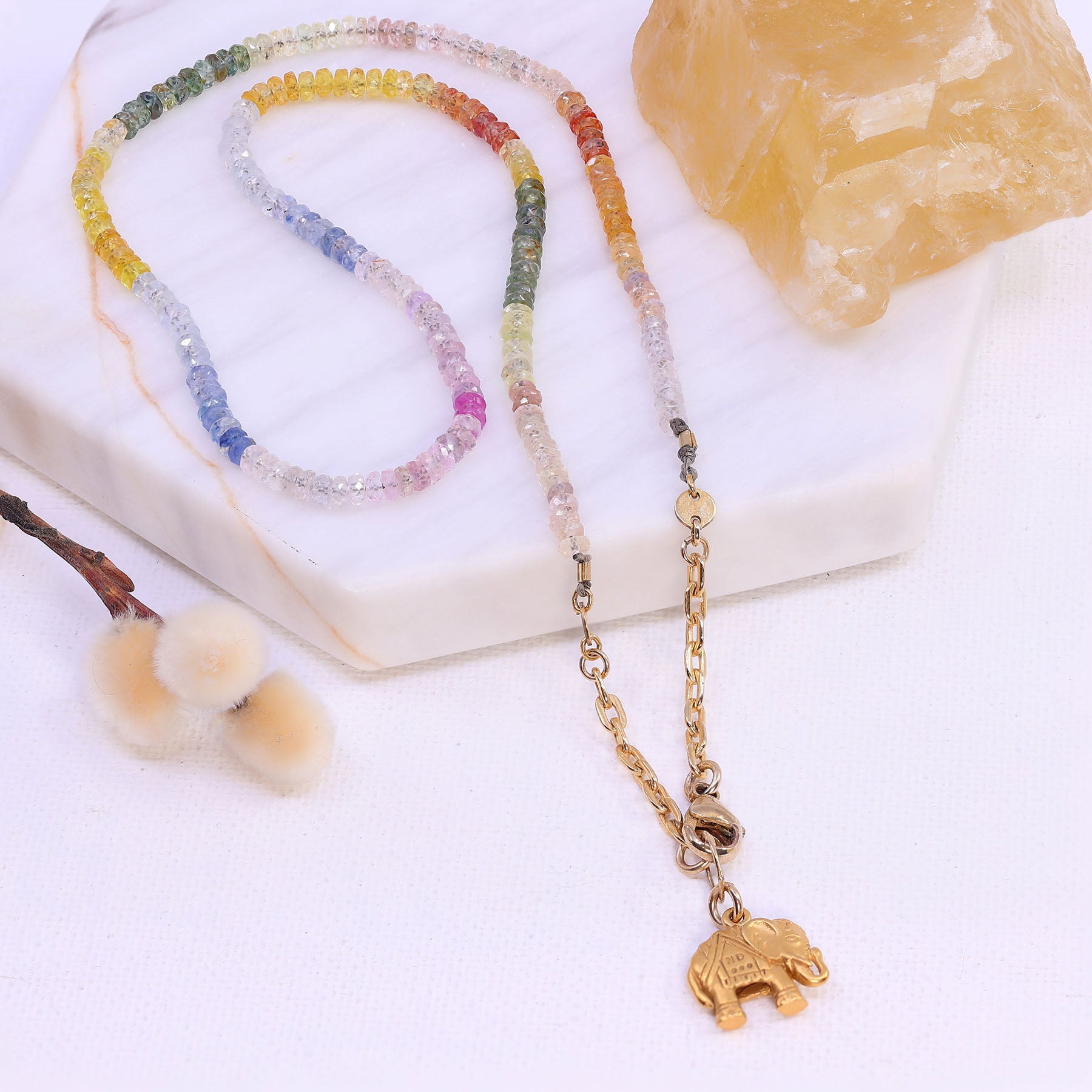 Sapphire on sale elephant necklace