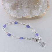 Valensole - Tanzanite Sterling Silver Chain Bracelet alt image | Breathe Autumn Rain Artisan Jewelry