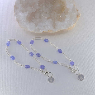 Valensole - Tanzanite Sterling Silver Chain Bracelet main image | Breathe Autumn Rain Artisan Jewelry