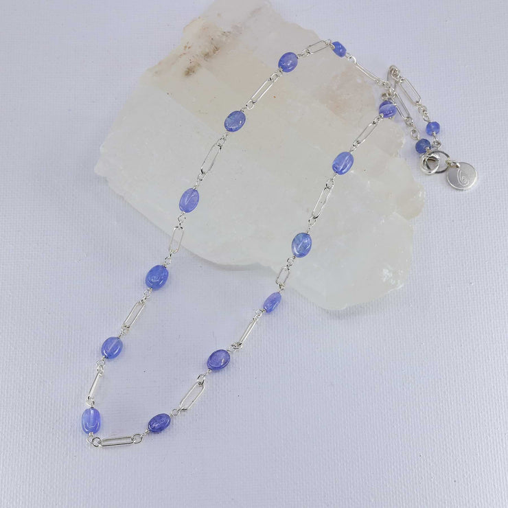 Valensole - Tanzanite Sterling Silver Chain Necklace main image | Breathe Autumn Rain Artisan Jewelry