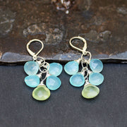 Water Puddles - Chalcedony and Prehnite Cluster Earrings Image | BreatheAutumnRain