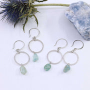 Natural Aquamarine Sterling Silver Earrings main image | Breathe Autumn Rain Artisan Jewelry