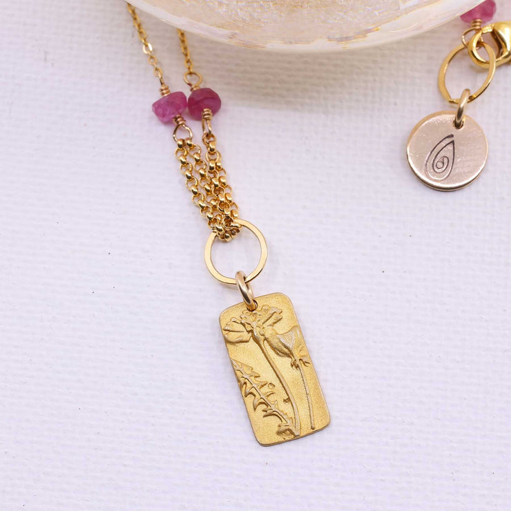 Wild Poppies - Delicate Gold Pendant Necklace alt image | Breathe Autumn Rain Artisan Jewelry