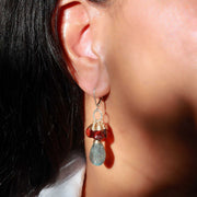 Winter Glow - Mozambique Garnet and Labradorite Drop Earrings life style alt image | Breathe Autumn Rain Artisan Jewelry