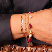 Florence and Winter Wonderland Bracelet life style stacking image | Breathe Autumn Rain Artisan Jewelry