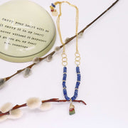 Winter's Darkness - Tourmaline and Blue Kyanite Gold Necklace alt image | Breathe Autumn Rain Artisan Jewelry