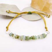 Yosemite - Rare Green Tourmaline Cord Bracelet detail image | Breathe Autumn Rain Artisan Jewlry
