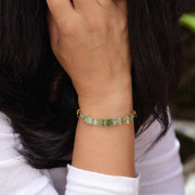 Yosemite - Rare Green Tourmaline Cord Bracelet life style image | Breathe Autumn Rain Artisan Jewelry