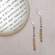 Zelda - Mixed Metal Chain Tassel Earrings alt image | Breathe Autumn Rain Artisan Jewelry